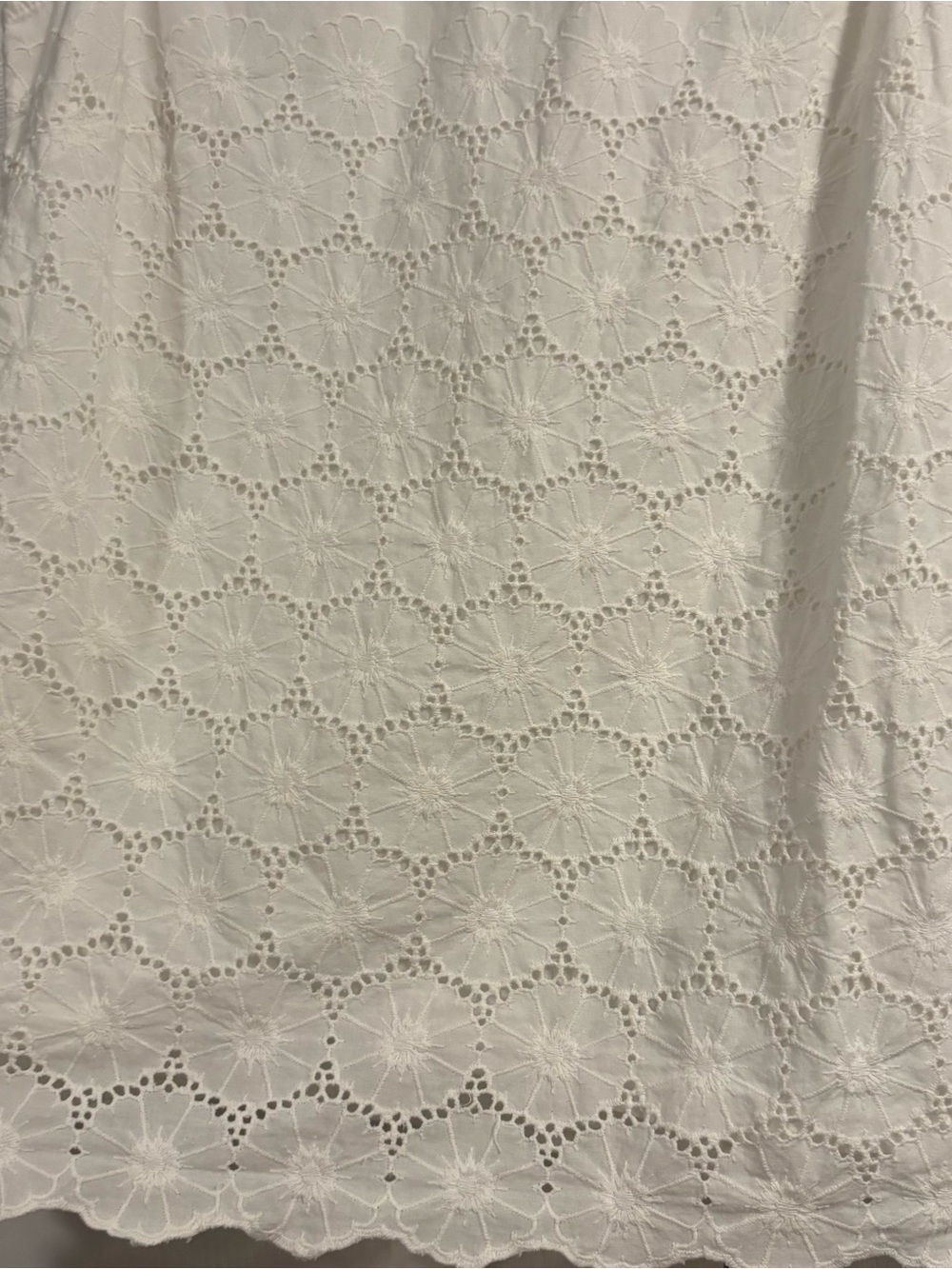 LOFT White Floral Eyelet Scoop Neck Sleeveless Cotton Top - Picture 3 of 11